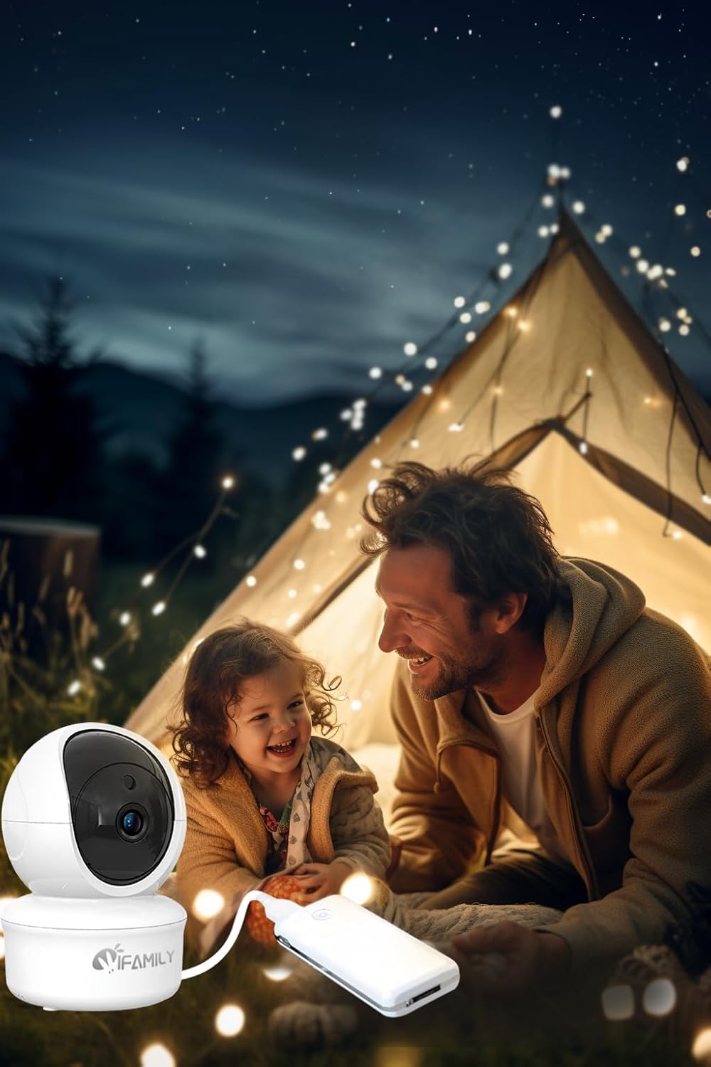 iFamily Split Screen Baby Monitor, Large Display Video Baby Monitor with 2 Cameras and Audio, Long Range, Remote pan tilt, Night Vision, Temperature Sensor, 2 Way Talk, Feeding Clock and lullabies.