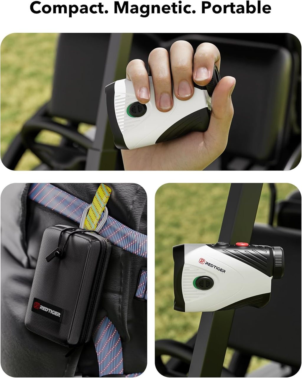 REDTIGER Golf Rangefinder with Slope Switch, 1200 Yards Range Finder Golfing, 7X Magnification, Flag Pole Locking Vibration, Rechargeable Range Finders with...