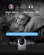 Comfyer BM01 7" HD Split-Screen Baby Monitor with 2 1080P Cameras, 48 Hrs 6000mAh Battery Runs 2 Days in VOX Mode, No WiFi Monitor with a Flexible Bracket, 2 Way Audio, Remote PTZ, Auto Night Vision