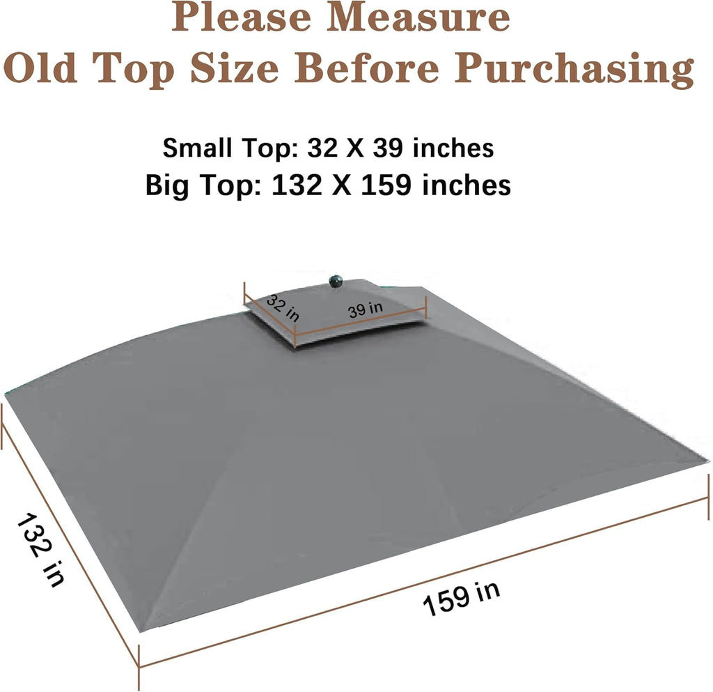 SCOCANOPY Replacement Cover Fit for 10X12 Ft Eagle Brooke Soft Top Gazebo Model A101007600, A101007603, A101007604,(Gray)