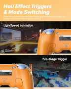 8Bitdo Pro 3 Bluetooth Controller with TMR Joysticks, Swappable ABXY Buttons, Pro Back Buttons, Charging Dock, Hall Effect Triggers for Switch/Switch 2, Windows, Apple, SteamOS, Android (Orange)