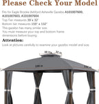 SCOCANOPY Replacement Cover Fit for 10X12 Ft Eagle Brooke Soft Top Gazebo Model A101007600, A101007603, A101007604,(Gray)