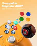 8Bitdo Pro 3 Bluetooth Controller with TMR Joysticks, Swappable ABXY Buttons, Pro Back Buttons, Charging Dock, Hall Effect Triggers for Switch/Switch 2, Windows, Apple, SteamOS, Android (Orange)