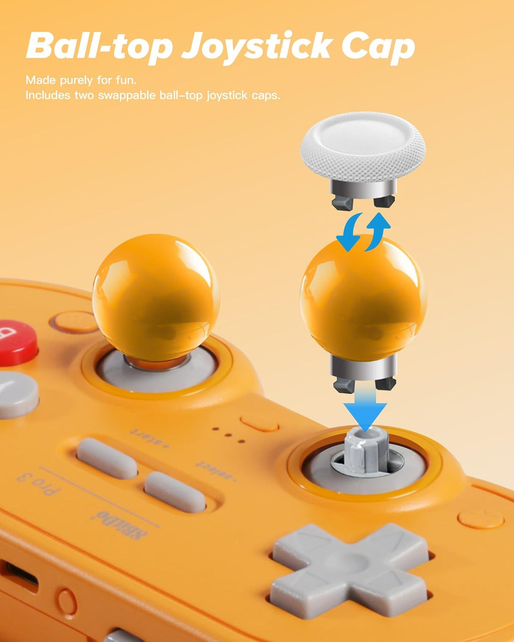 8Bitdo Pro 3 Bluetooth Controller with TMR Joysticks, Swappable ABXY Buttons, Pro Back Buttons, Charging Dock, Hall Effect Triggers for Switch/Switch 2, Windows, Apple, SteamOS, Android (Orange)