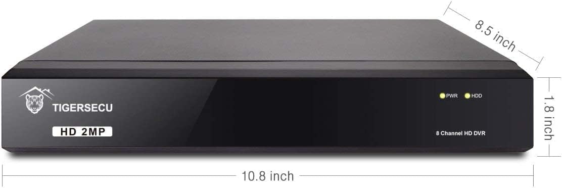 TIGERSECU Super HD 1080P 8 Channel DVR Security Recorder with 2TB Hard Drive, Hybrid 6-in-1 CCTV DVR Recorder Compatible with 2MP and 5MP TVI, AHD, CVI,...
