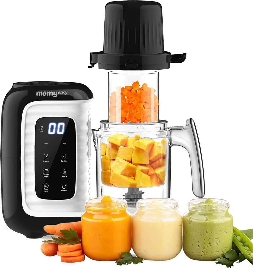 MOMYEASY Baby Food Maker, Multifunction Processor Chopper Grinder, Baby Food Steamer and Puree Blender in-One, with Bottle Warmer, Auto Cooking &...