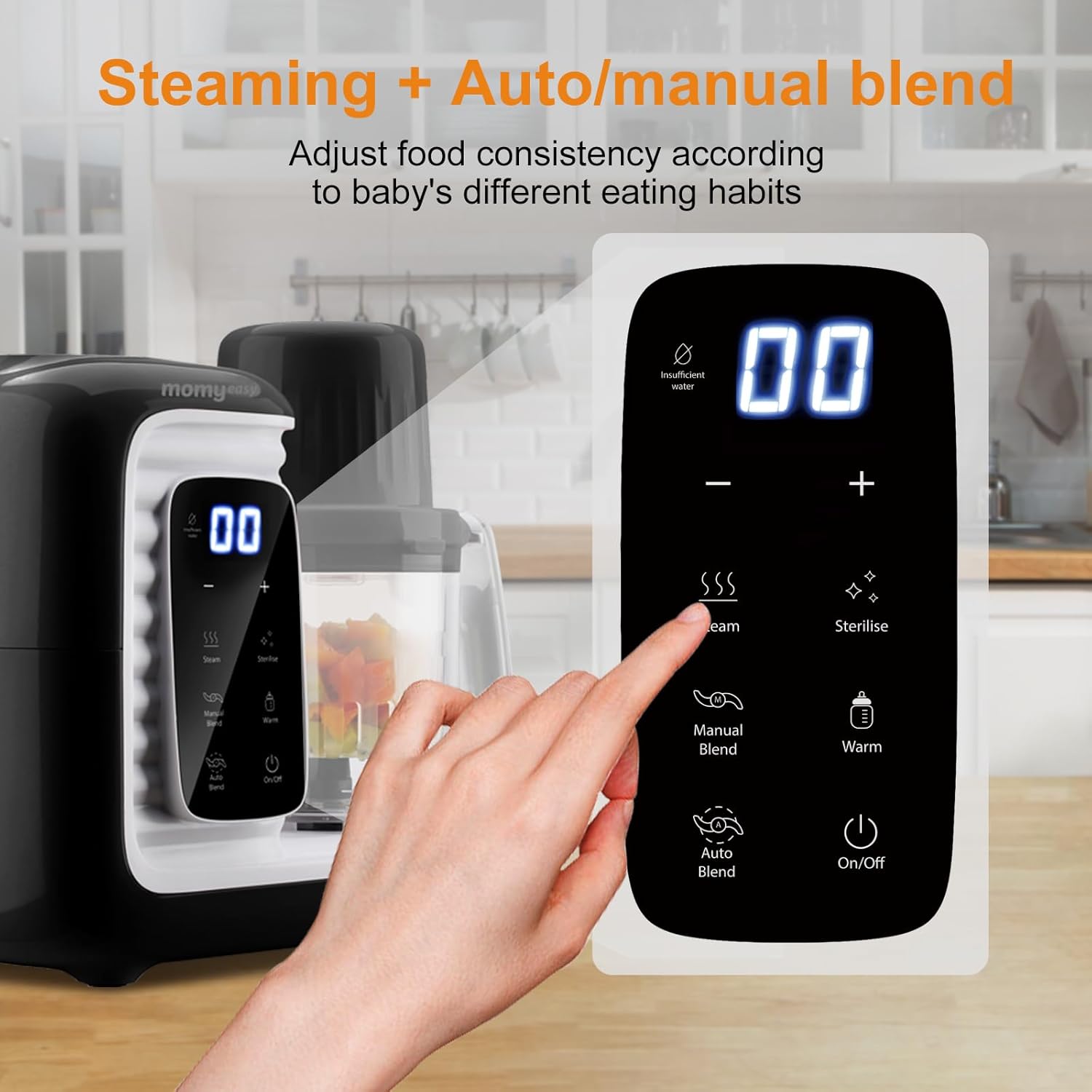 MOMYEASY Baby Food Maker, Multifunction Processor Chopper Grinder, Baby Food Steamer and Puree Blender in-One, with Bottle Warmer, Auto Cooking &...