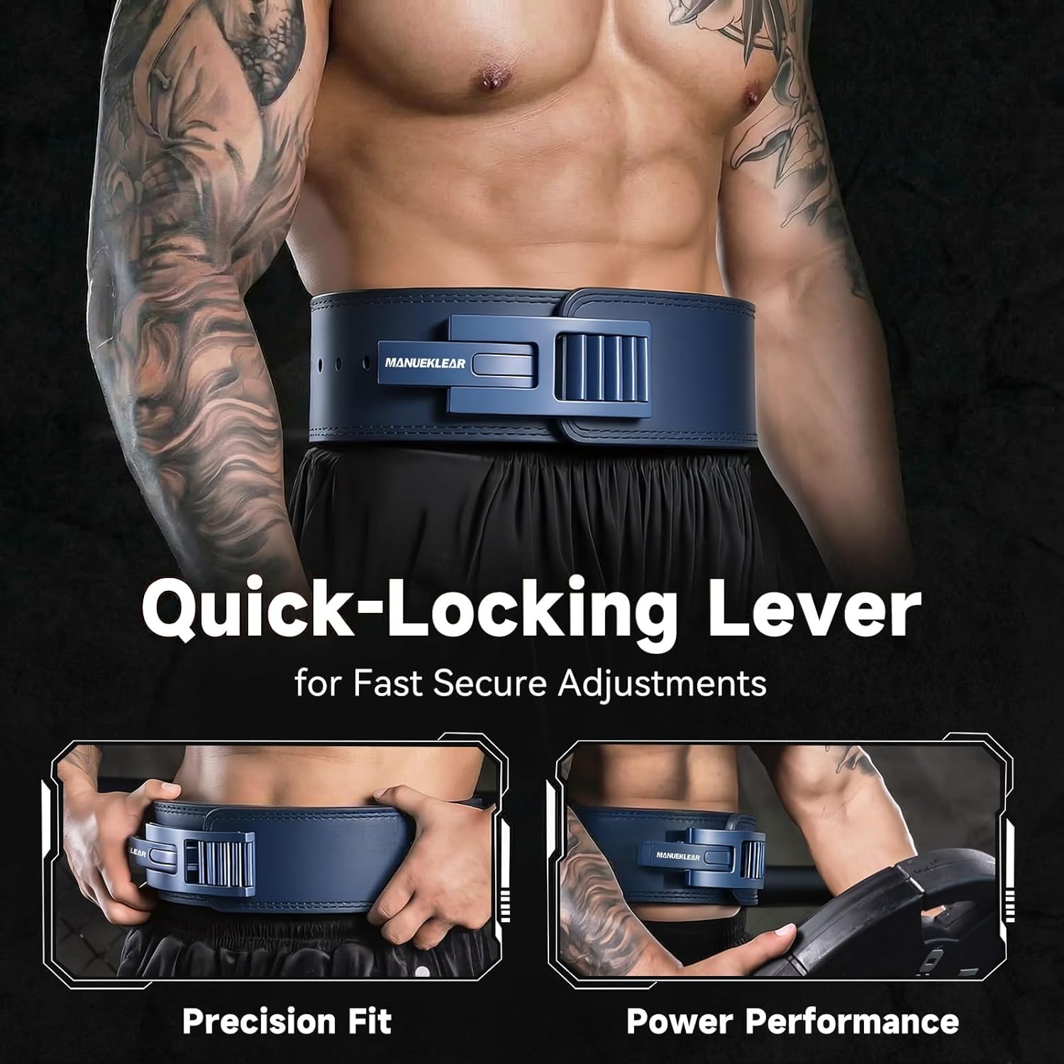 Lever Lifting Belt for Man and Women, Weightlifting with Adjustable Heavy Duty Buckle, Professional Weight Lifting Belt