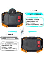 OTYTY LED Work Light Rechargeable, 30W 1500LM Battery Powered Portable Flood Lights with Magnetic Base, 4200mAh Battery for Camping Outdoor Car Repairs Job Site Lighting 2 Pack