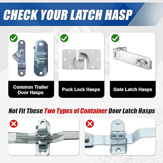 Trailer Door Lock – Keyed Alike Puck Locks for Trailers Trucks Vans Sheds, One-Click Lock Design, Heavy-Duty Shipping Container Lock (Blue, 3 Pack, 9 Keys)