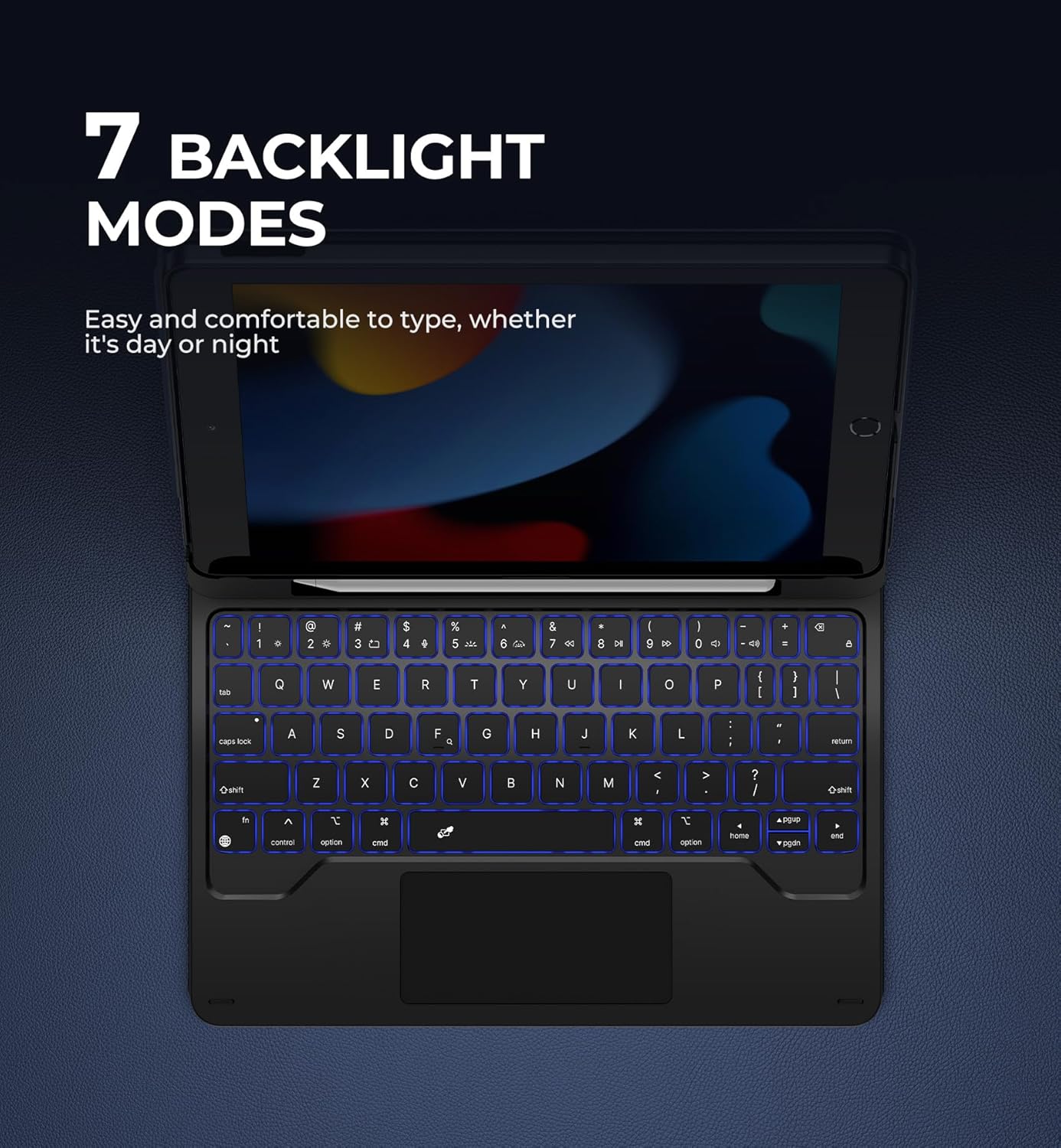 Dexnor for iPad 9th Generation Case with Keyboard Floating Cantilever Magnetic Stand Multi-Touch Trackpad Backlit Pencil Holder Magic Style Keyboard Case for iPad 9th/8th/7th Generation 10.2", Black