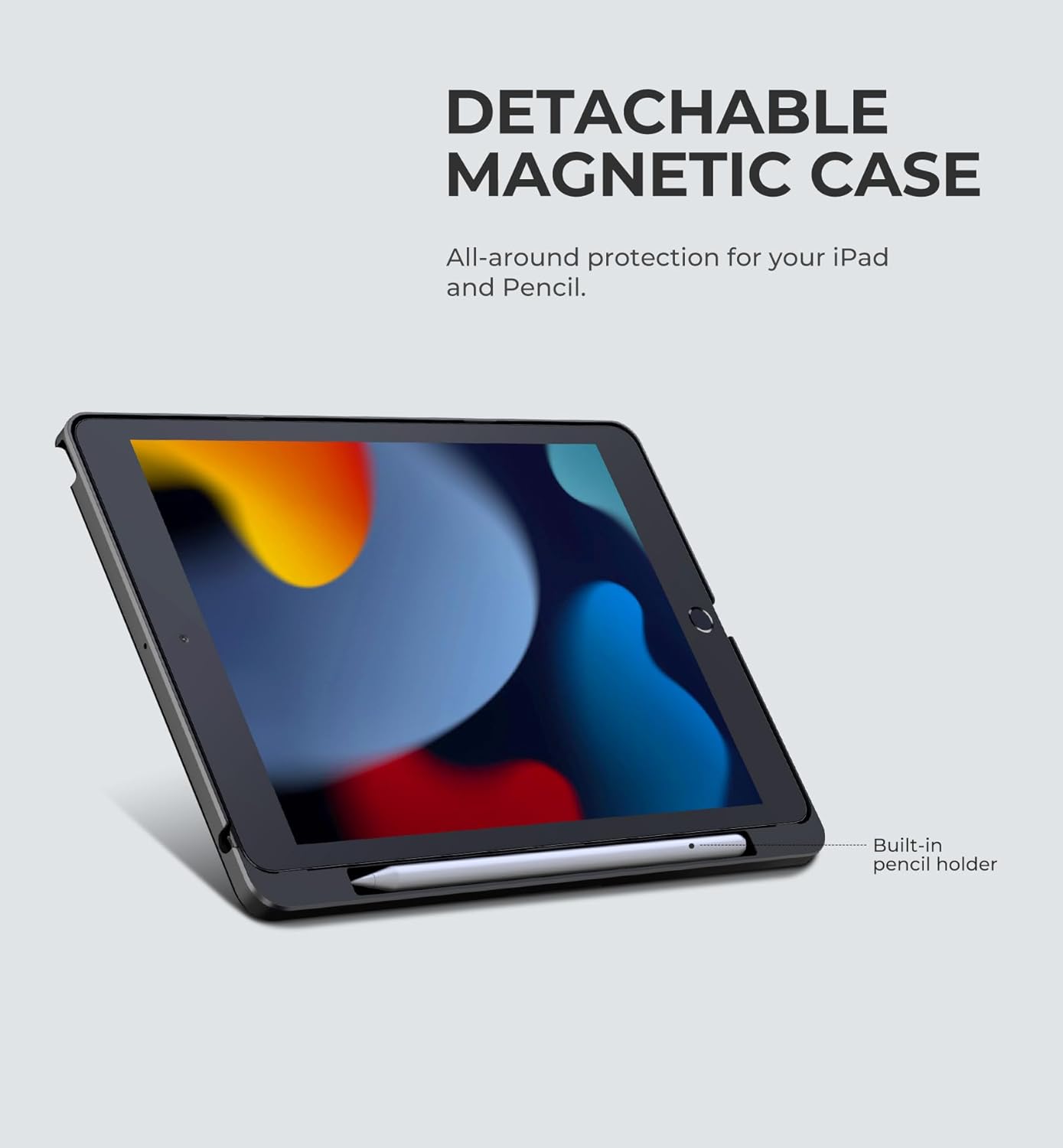 Dexnor for iPad 9th Generation Case with Keyboard Floating Cantilever Magnetic Stand Multi-Touch Trackpad Backlit Pencil Holder Magic Style Keyboard Case for iPad 9th/8th/7th Generation 10.2", Black