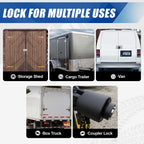 Trailer Door Lock – Keyed Alike Puck Locks for Trailers Trucks Vans Sheds, One-Click Lock Design, Heavy-Duty Shipping Container Lock (Blue, 3 Pack, 9 Keys)