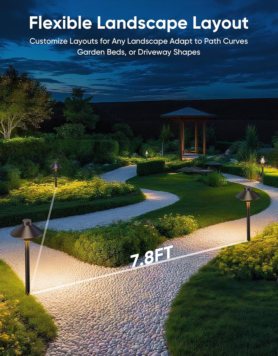 ARTPHONER Low Voltage Landscape Lighting 6-Pack, Aluminum 12V Pathway Lights with G4 Bulbs, Waterproof Oil Rubbed Bronze Color Wired Path Lights with Connectors for Walkway Yard Garden