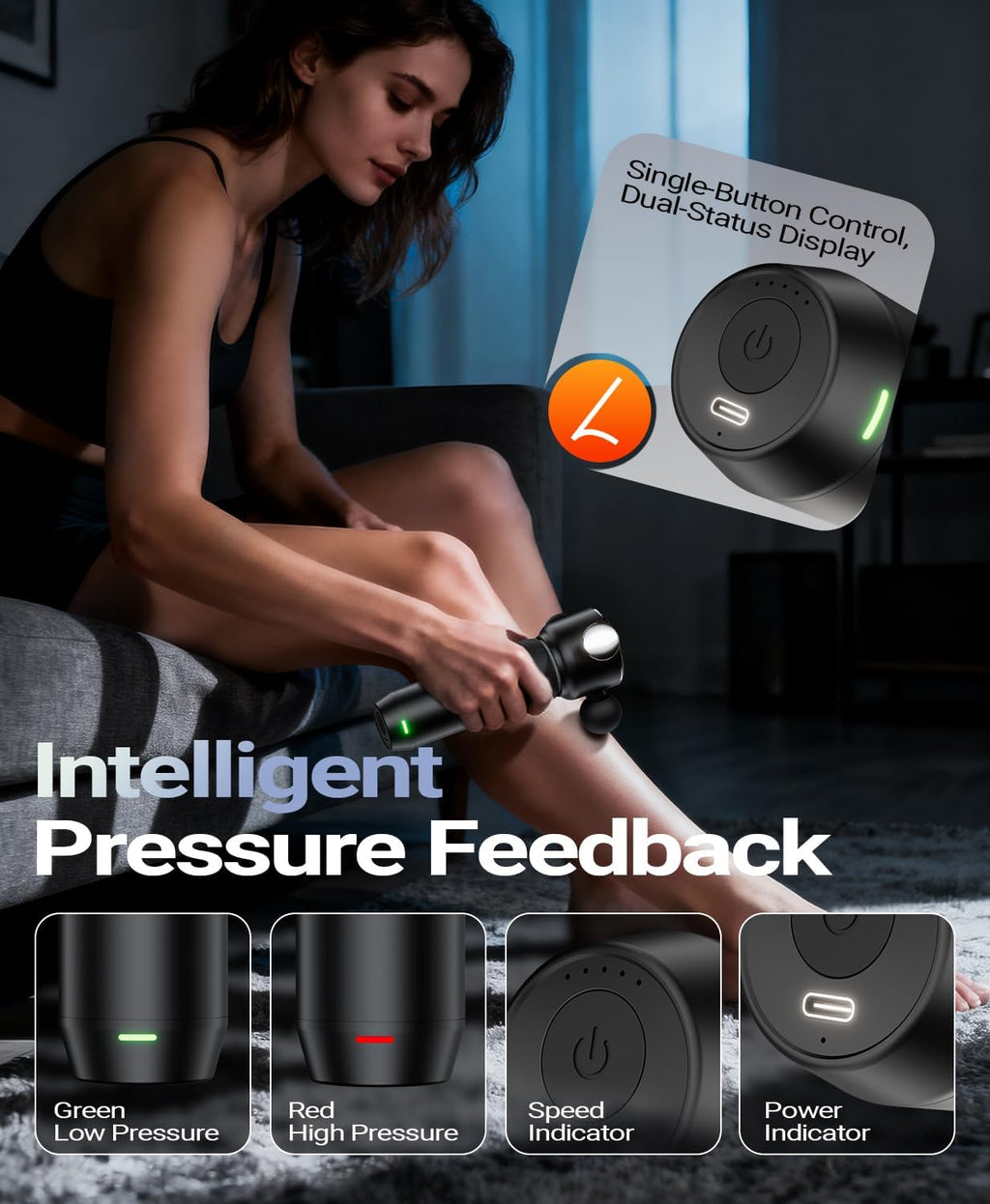 HYAKO R1 Deep Tissue Vibrating Muscle Massager - Therapy Back Massager for All Body Relief - Muscle Pain Relief and Fascial Binding - Trigger Point Therapy Massage Gun - Gifts for him