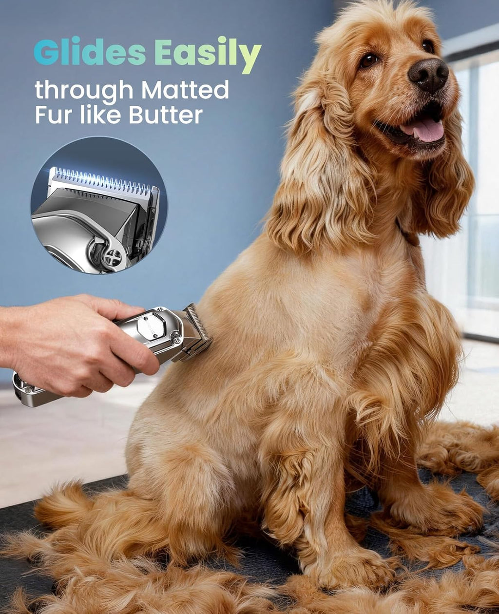 oneisall Dog Clippers for Grooming for Thick Heavy Coats/Low Noise Rechargeable Cordless Pet Shaver with Stainless Steel Blade/Waterproof Dog Shaver for...