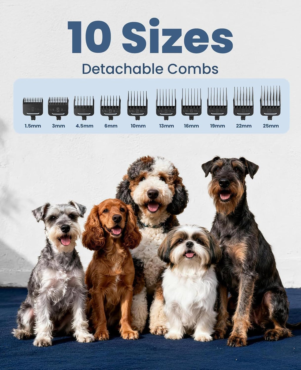 oneisall Dog Clippers for Grooming for Thick Heavy Coats/Low Noise Rechargeable Cordless Pet Shaver with Stainless Steel Blade/Waterproof Dog Shaver for...