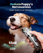 oneisall Dog Clippers for Grooming for Thick Heavy Coats/Low Noise Rechargeable Cordless Pet Shaver with Stainless Steel Blade/Waterproof Dog Shaver for...
