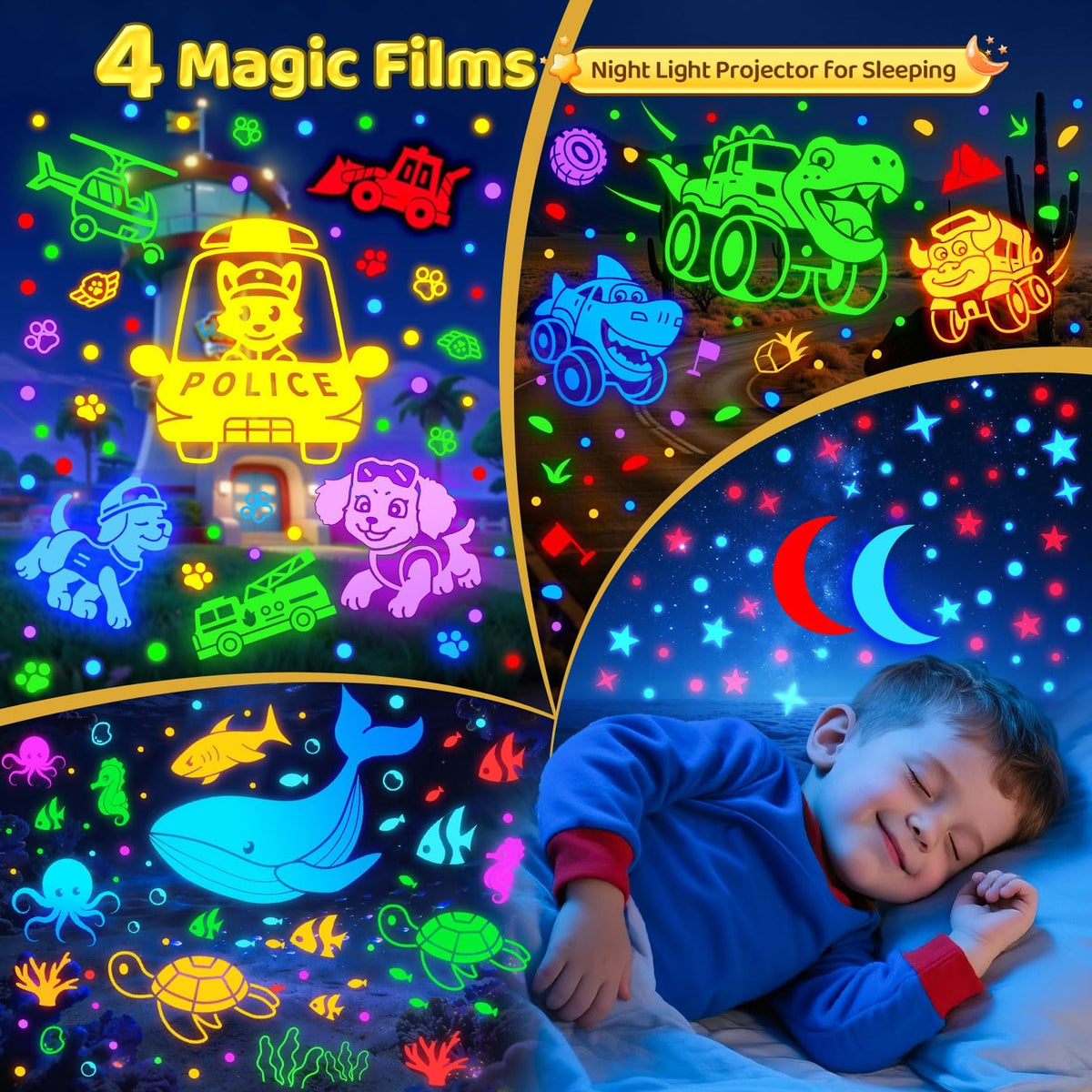Baby Sound Machine Baby Kids Night Light Projector with Star, 30 Soothing Sounds White Noise Machine for Sleep, 31 Color | 4 Films Baby Sleep, Remote+Timer+3 Brightness Sensory Light for Autism Toys