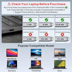 Adjustable Laptop Stand for Desk with Docking Station 11-in-1, Aluminum Laptop Riser with USB Hub 360°Swivel Dual Display 4K60Hz HDMI Gigabit Ethernet USB3.0 PD100W for MacBook Pro Air/Dell/HP 7-15.6"