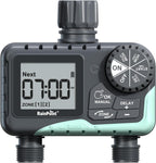 RAINPOINT Water Timer for Garden Hose - 2 Zone Sprinkler Timer with Rain Delay/Manual Watering/Automatic Irrigation for Yard Lawn