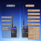 BAOFENG UV-5RM Plus 10W Dual Band Ham Radio Handheld, NOAA FM Airband Receiver, Long Range Two Way Radio with 8" & 15" ANT, Programming Cable,...