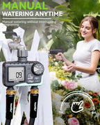 RAINPOINT Water Timer for Garden Hose - 2 Zone Sprinkler Timer with Rain Delay/Manual Watering/Automatic Irrigation for Yard Lawn