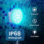 Luces de piscina: 2 packs, luces LED sumergibles recargables con mando a distancia, luz impermeable IP68 para decoración de piscinas subacuáticas para piscinas enterradas, piscinas elevadas, fiestas, jacuzzis, bases de jarrones