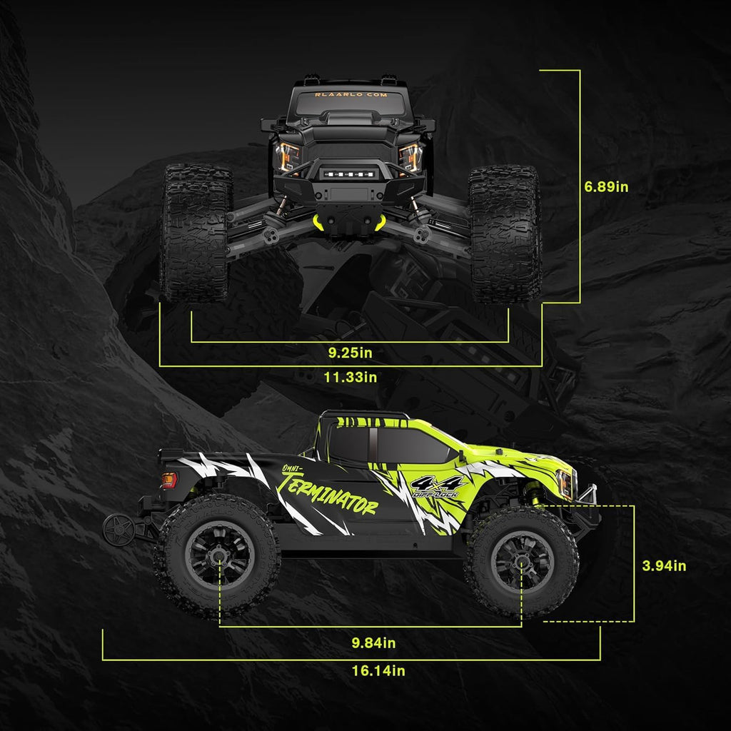 1/10 Brushless RC Cars, Monster Truck, 50+ MPH, 4WD, Waterproof, Carbon Fiber, Black, Ages 8+