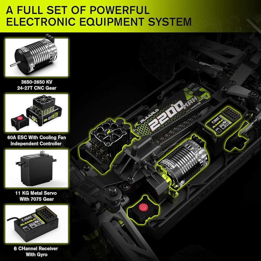 1/10 Brushless RC Cars, Monster Truck, 50+ MPH, 4WD, Waterproof, Carbon Fiber, Black, Ages 8+