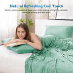HOMFINE Cooling Blanket for Hot Sleepers - Summer Blanket Thin Lightweight Breathable Soft Double Side Enhanced Cooling for Bed Couch Sofa, Keep Cool for... Color:Green