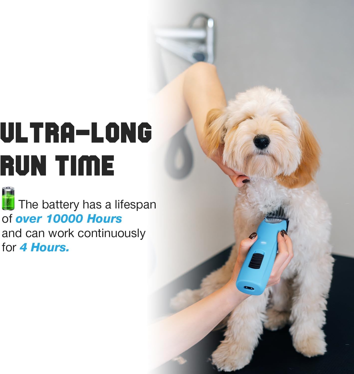 FuzzyFix Professional Dog Clippers for Grooming - 2 Speed for Thick Curly Matted Coats, Low Noise Cordless Pet Hair Trimmer with Detachable A5 Blade &...