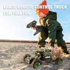 CROBOLL 1:12 Large RC Cars for Boys with Upgraded Lifting Function, 2.4GHz 4WD Remote Control Car Toy Gifts 20km/h Monster Truck for Kids, All Terrain RC Truck for 60Min Play(Green)