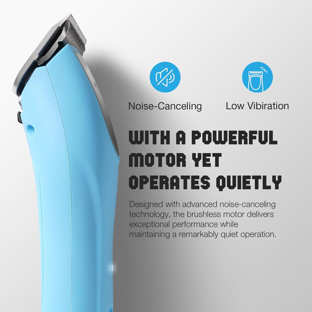 FuzzyFix Professional Dog Clippers for Grooming - 2 Speed for Thick Curly Matted Coats, Low Noise Cordless Pet Hair Trimmer with Detachable A5 Blade &...