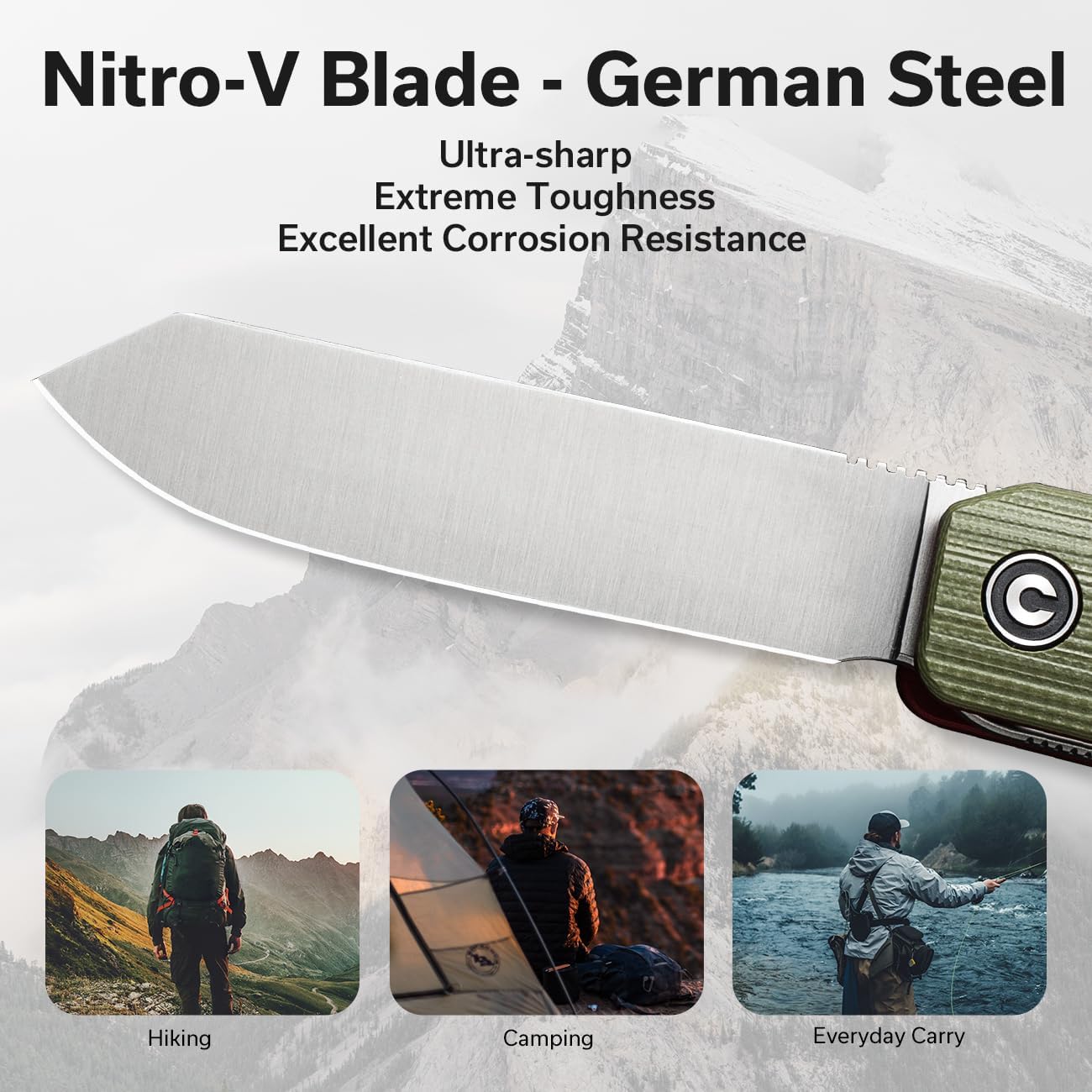 Navaja multiherramienta 3 en 1 CIVIVI Sendy con pinzas y palillo, Ben Petersen diseñó un cuchillo plegable para uso diario en acampada EDC, regalos perfectos para hombres...