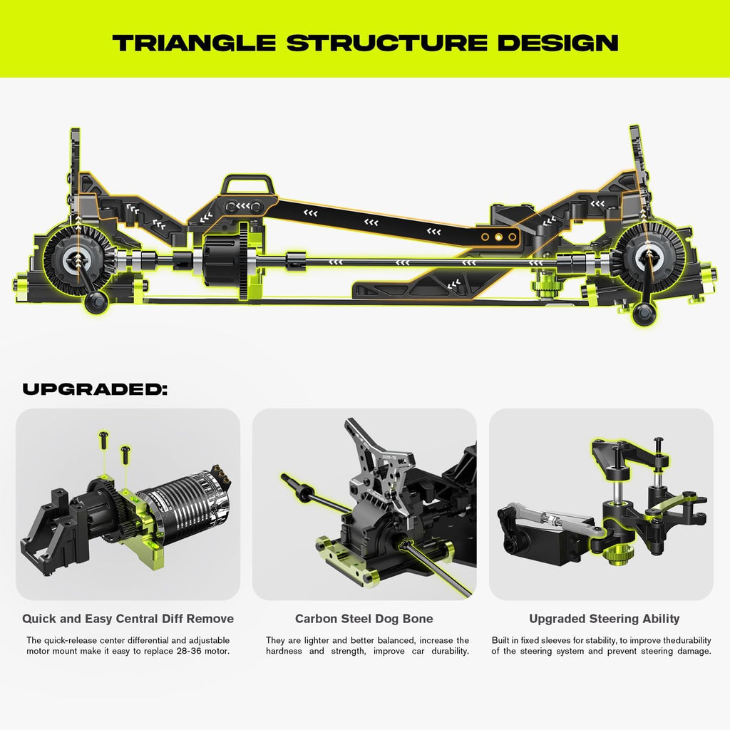 AMORIL 1/10 RTR Brushless Fast RC Cars for Adults,Max 50mph Hobby Electric Off-Road Monster Truck,Waterproof High Speed RC Car 4WD Remote Control Car with...