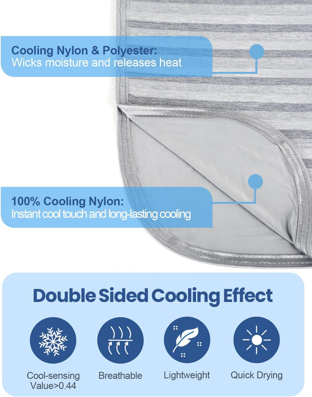 Ailemei Direct Cooling Blanket(Twin XL Size) for Hot Sleepers, Double Sided Cold Effect, Lightweight Breathable Summer Blankets for Bed, Transfer Heat to...