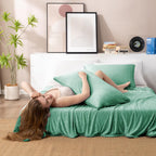 HOMFINE Cooling Blanket for Hot Sleepers - Summer Blanket Thin Lightweight Breathable Soft Double Side Enhanced Cooling for Bed Couch Sofa, Keep Cool for... Color:Green
