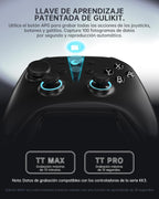 GuliKit TT MAX Wireless Controller for PC, Android, iOS, Switch 1/2, 720° Adjustable TMR Joystick, with 950mAh Long-Lasting Battery, Switch Wake-Up Function and 4 Detachable Metal Back Buttons-Black