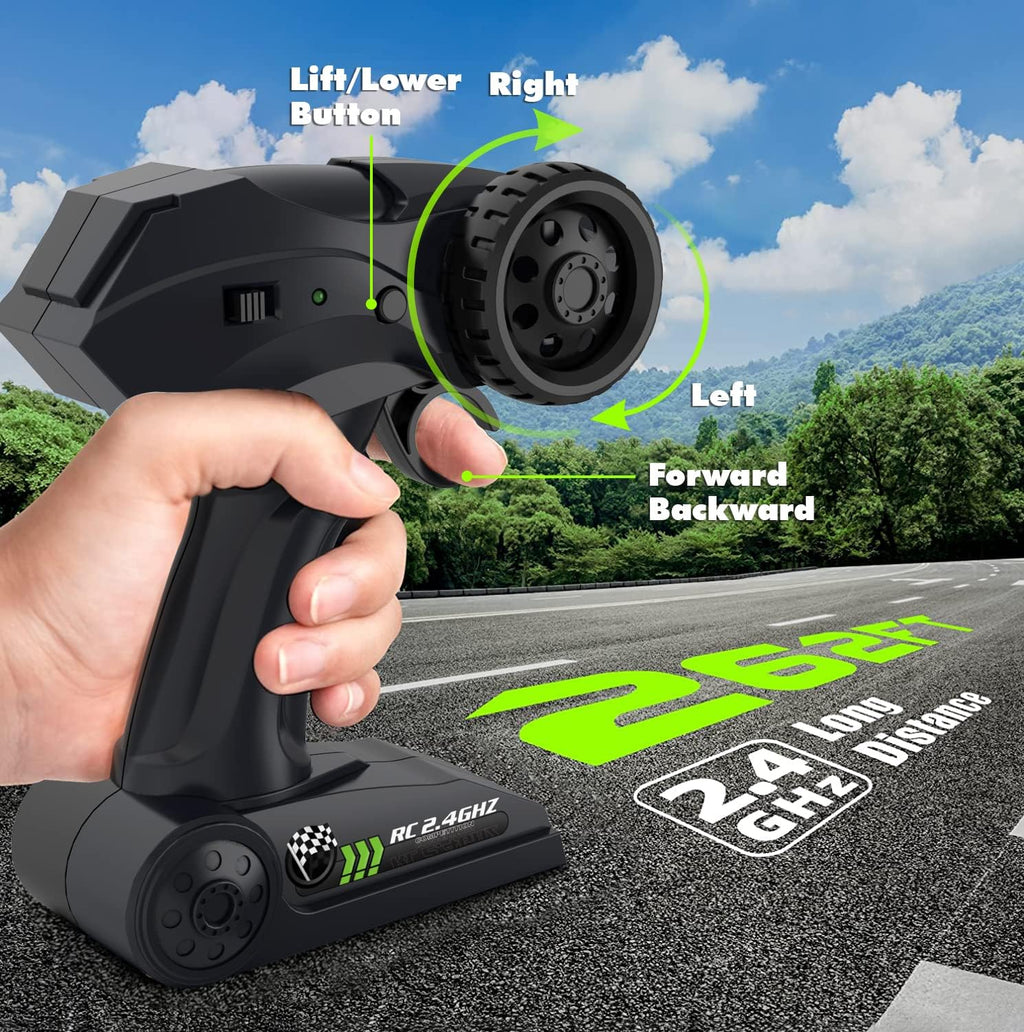 CROBOLL 1:12 Large RC Cars for Boys with Upgraded Lifting Function, 2.4GHz 4WD Remote Control Car Toy Gifts 20km/h Monster Truck for Kids, All Terrain RC Truck for 60Min Play(Green)