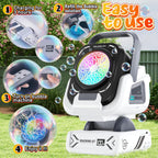Kiskey Bubble Machine,20000+ Per Minute Bubble Maker for Parties,Outdoor Toys for Kids,Rechargeable/with Remote Control / 7 Color RGB Lights,Wedding...