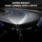 2025 New Bike Lights for Night Riding, Aluminum 1200 Lumens Rechargeable Super Bright Bicycle Headlight and Back Taillight, Waterproof LED Display 6+4 Modes Bicycle Lights Sets