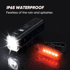 2025 New Bike Lights for Night Riding, Aluminum 1200 Lumens Rechargeable Super Bright Bicycle Headlight and Back Taillight, Waterproof LED Display 6+4 Modes Bicycle Lights Sets