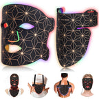 Red Light Therapy for Face and Neck, 8 Colors LED Face Mask Light Therapy with 850NM Near Infrared, 3000 mAh Rechargeable 6-In-1 Red Light Therapy Mask Set...