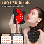 Red Light Therapy for Face and Neck, 8 Colors LED Face Mask Light Therapy with 850NM Near Infrared, 3000 mAh Rechargeable 6-In-1 Red Light Therapy Mask Set...