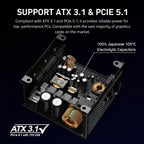 Auotac 1000W Fully Modular Power Supply, 80+ Gold PSU, ATX 3.1 & PCIe 5.1 Ready, Native Dual-Color 12V-2x6 Cable, RGB Low-Noise Smart Fan, 105°C-Rated...