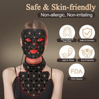 Red Light Therapy for Face and Neck, 8 Colors LED Face Mask Light Therapy with 850NM Near Infrared, 3000 mAh Rechargeable 6-In-1 Red Light Therapy Mask Set...