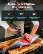 SAKERNEO Electric Fillet Knife for Fish - Cordless Fillet Knife with 7-Inch 9-Inch 10-Inch Steel Blades, Dual Battery Fillet Knife Set, Electric Fish Fillet...