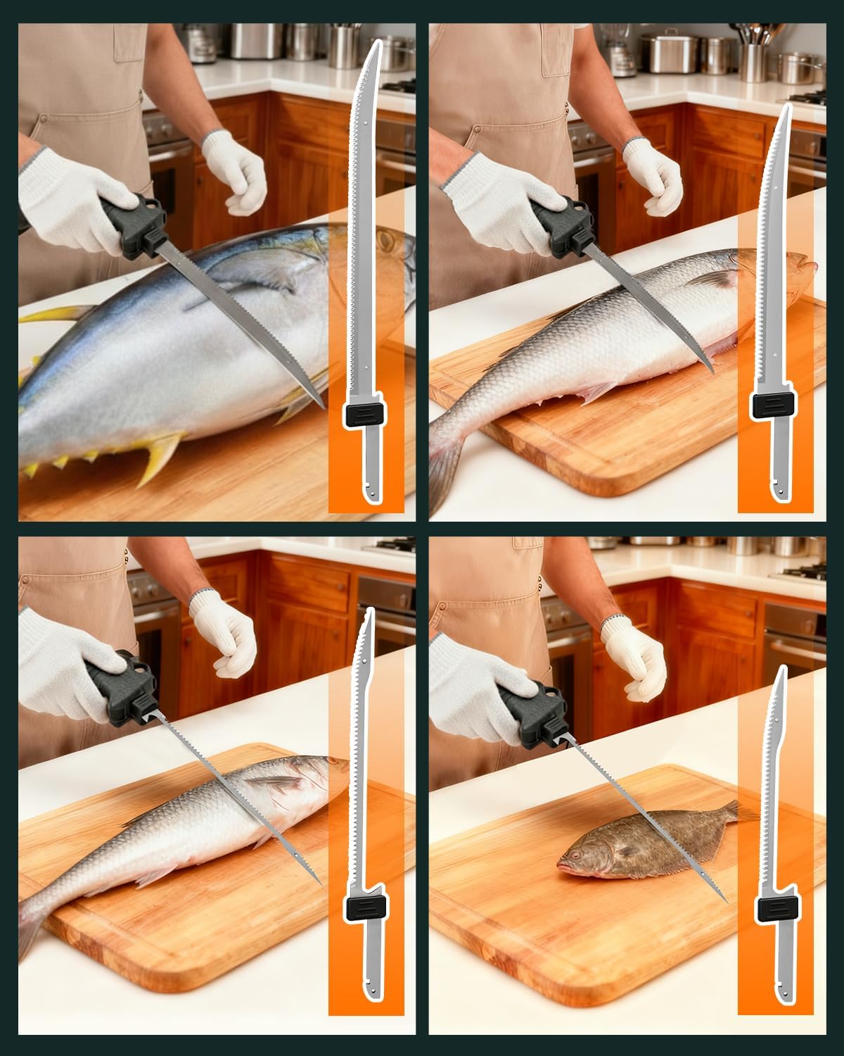 SAKERNEO Electric Fillet Knife for Fish - Cordless Fillet Knife with 7-Inch 9-Inch 10-Inch Steel Blades, Dual Battery Fillet Knife Set, Electric Fish Fillet...