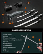 SAKERNEO Electric Fillet Knife for Fish - Cordless Fillet Knife with 7-Inch 9-Inch 10-Inch Steel Blades, Dual Battery Fillet Knife Set, Electric Fish Fillet...